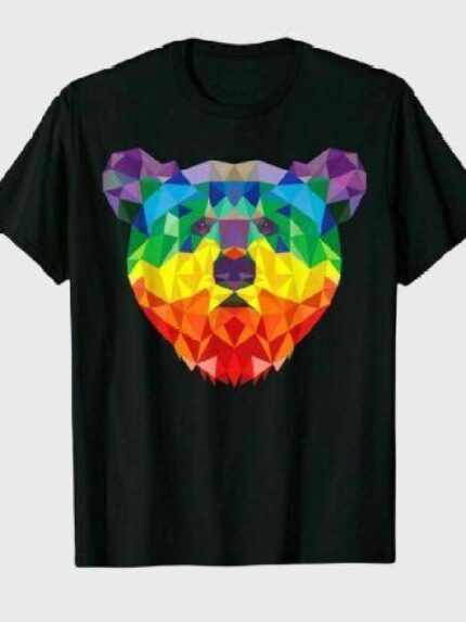 Colored Bear Print Short Sleeve T-Shirt