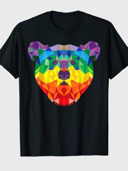 Geometric Rainbow Bear Men’s T-Shirt