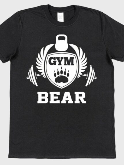 Gym Bear Print Short Sleeve T-Shirt