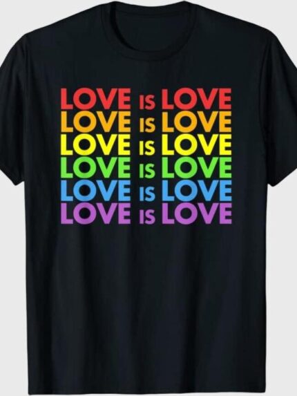 LOVE IS LOVE Letter Print Short Sleeve T-Shirt