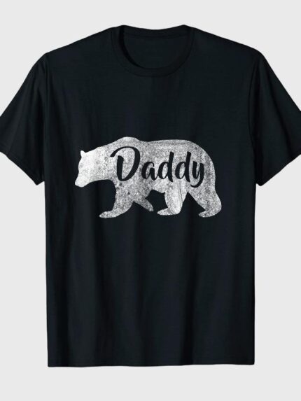 Daddy Bear Print Short Sleeve T-Shirt