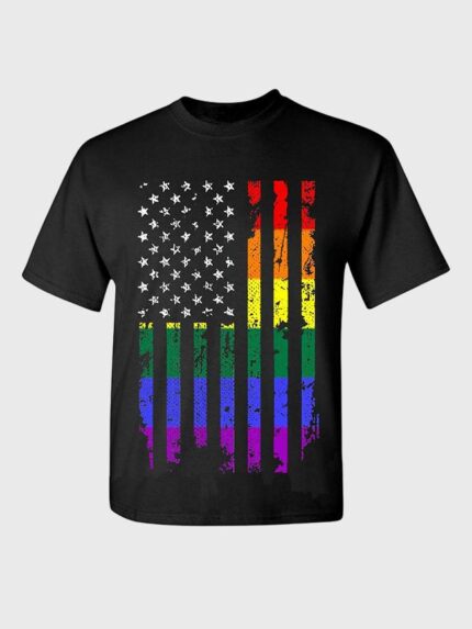 Rainbow Flag Print Short Sleeve T-Shirt