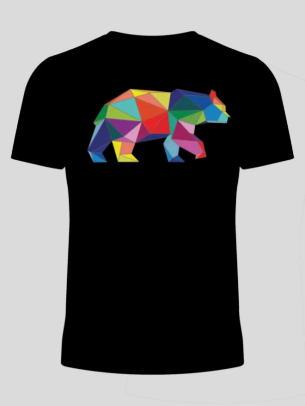 Geometric Polar Bear Print Short Sleeve T-Shirt
